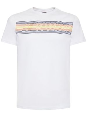 Bavlněné slim fit tričko K-way bílé