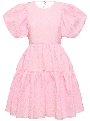 Mini obleka z puhastimi rokavi Cecilie Bahnsen roza
