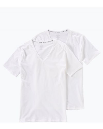 Koszulka z dekoltem w serek Calvin Klein biała