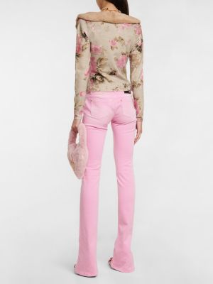 Cardigan cu blană cu model floral Blumarine