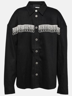 Oversized denim jakna Rotate Birger Christensen črna