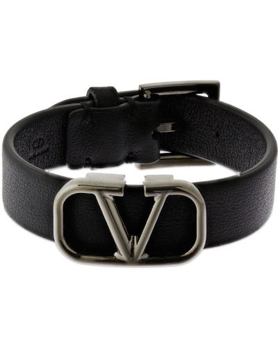 Bracelet en cuir Valentino Garavani noir