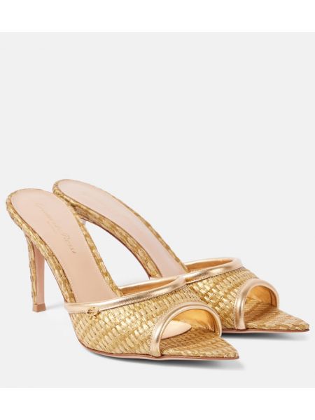 Läder mules Gianvito Rossi guld