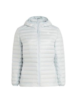 Páperová bunda s kapucňou Adidas sivá