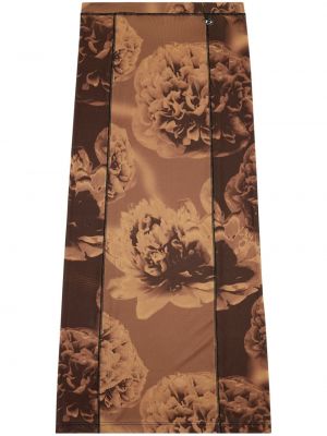Φλοράλ φούστα με σχέδιο Diesel καφέ