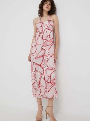 Sukienka długa Sisley różowa