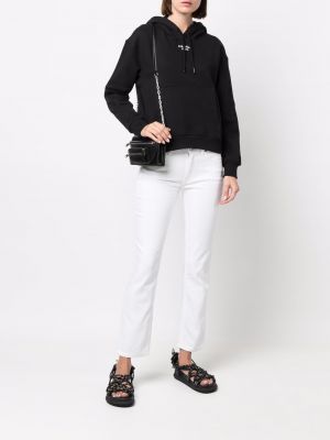 Madala vöökohaga sirged püksid Calvin Klein valge