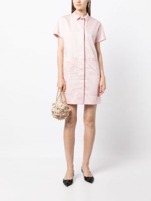 Bavlněné mini šaty Shiatzy Chen růžové