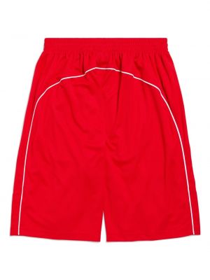 Shorts de sport brodeés Balenciaga rouge