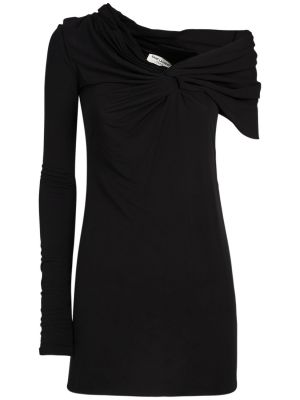 Sukienka długa z wiskozy drapowana Saint Laurent czarna