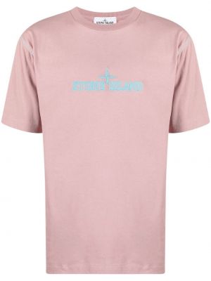 Brodert t-skjorte Stone Island rosa