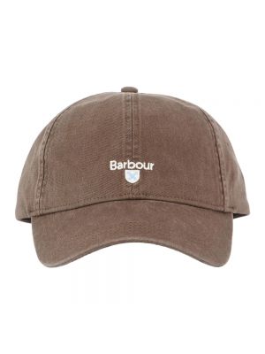 Gorra de algodón Barbour marrón