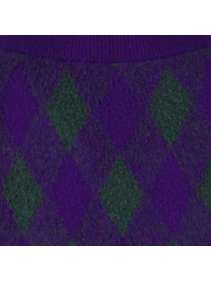 Falda midi de lana a cuadros Burberry violeta