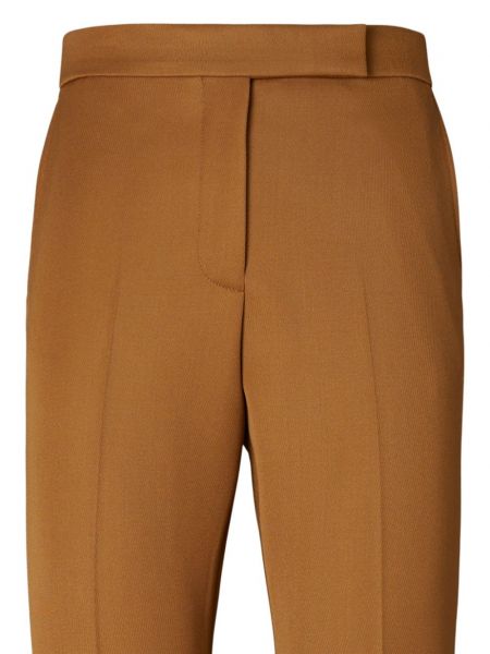 Spodnie wełniane Tory Burch brązowe