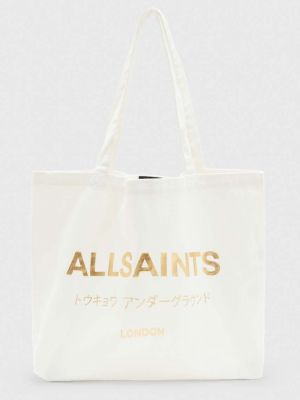 Geantă shopper Allsaints alb