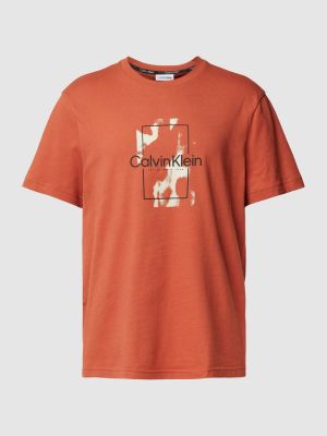 Koszulka z nadrukiem Ck Calvin Klein pomarańczowa