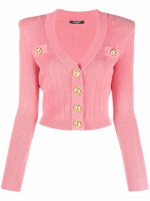 Strikke kort genser Balmain rosa