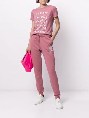 Pantalones de chándal con cordones Armani Exchange rosa