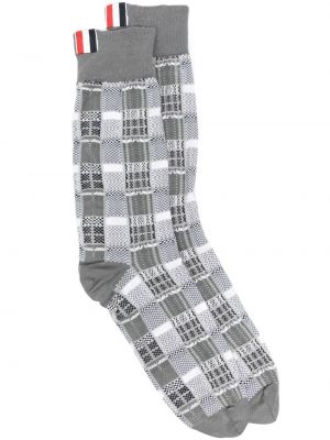 Карирани чорапи Thom Browne сиво