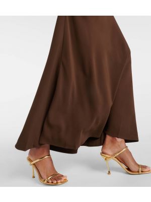 Vestido largo de crepé Asceno marrón