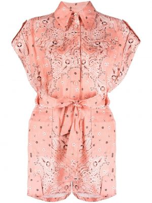 Mustriline pükskostüüm Zimmermann roosa