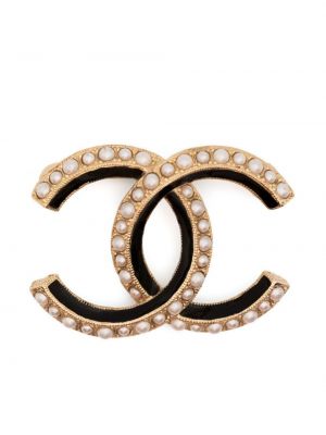 Брошка с перли Chanel Pre-owned златисто