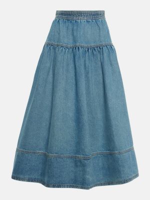 Džínsová sukňa Ulla Johnson modrá