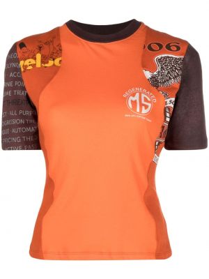 Памучна тениска Marine Serre оранжево