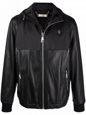 Chaqueta de cuero Philipp Plein negro