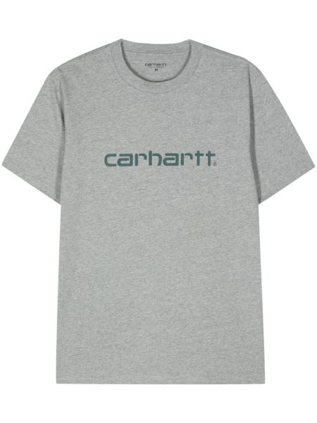 Kokvilnas t-krekls ar apdruku Carhartt Wip pelēks