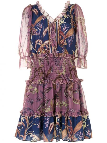 Trykt floral dress Marchesa Notte lilla