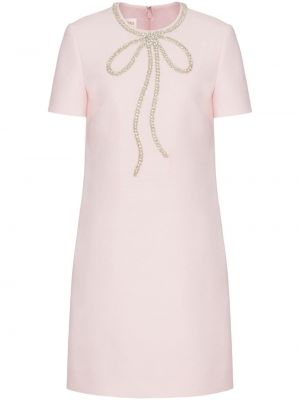 Krepové křišťálové šaty Valentino Garavani růžové