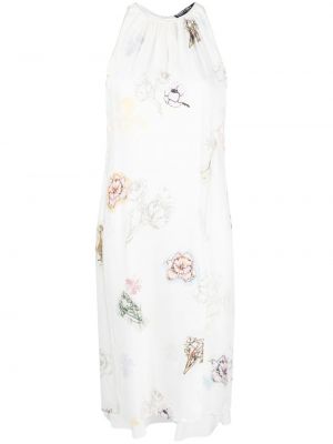 Midi obleka s cvetličnim vzorcem s potiskom iz lyocella Bimba Y Lola bela