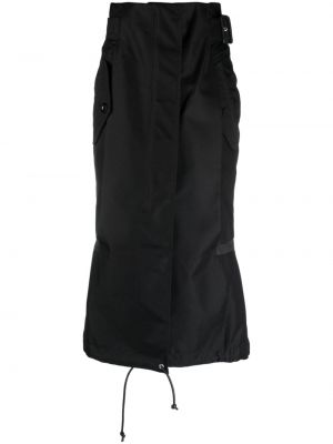 Midi sukně s vysokým pasem Sacai černé