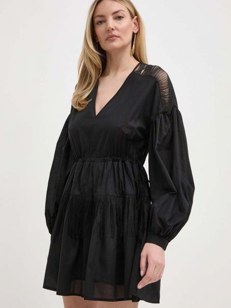 Sukienka mini bawełniana oversize Pinko czarna