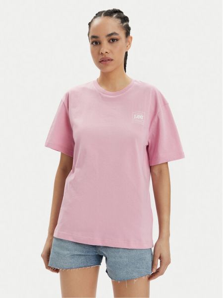 Laza szabású póló Lee rózsaszín