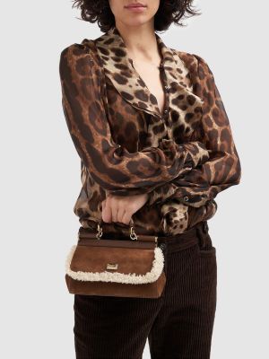 Szarvasbőr táska Dolce & Gabbana barna