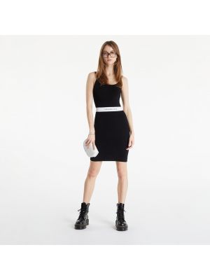 Πλεκτή τζιν φόρεμα Calvin Klein μαύρο
