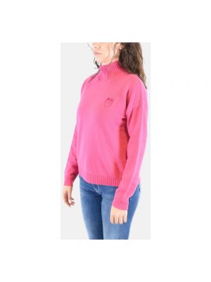 Jersey cuello alto de tela jersey Pinko rosa