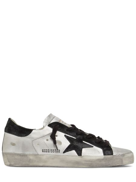 Stjernemønster læder sneakers Golden Goose sølv