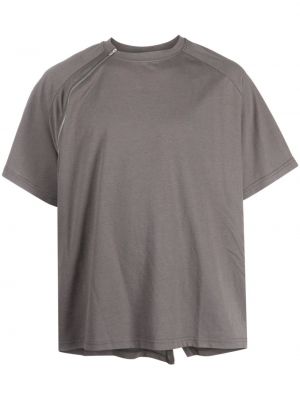 T-shirt mit reißverschluss aus baumwoll Heliot Emil grau