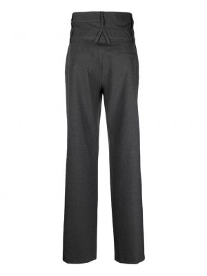 Pantalon taille haute en laine à motif mélangé Ambush gris