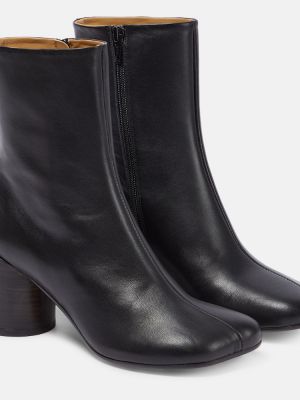 Ankle boots skórzane Mm6 Maison Margiela czarne