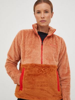 Marmot sportos pulóver Homestead Fleece narancssárga, női, mintás
