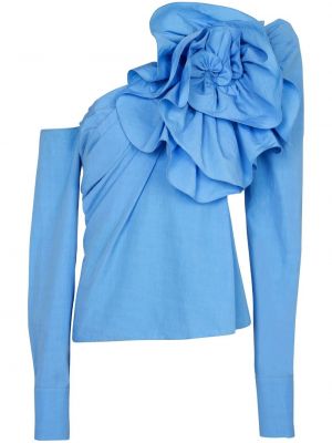 Асиметрична блуза Balmain синьо