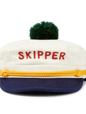 Bomull brodert cap for gutter Mini Rodini hvit