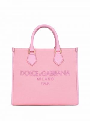 Nákupná taška s výšivkou Dolce & Gabbana ružová