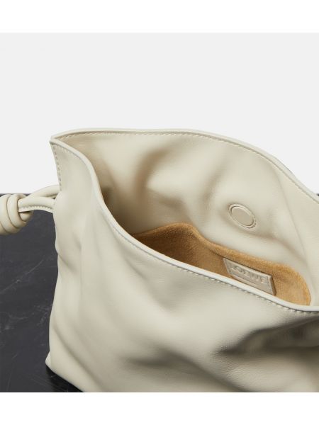 Kožna clutch torbica Loewe siva