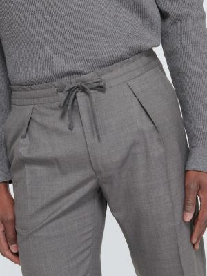 Pantalones rectos de lana Incotex gris