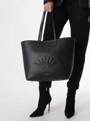 Кожаная сумка Karl Lagerfeld черная